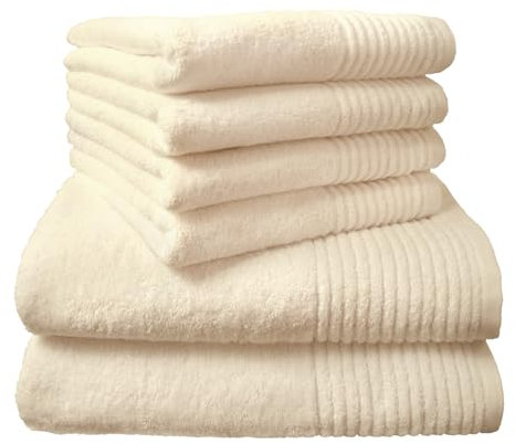 Dyckhoff Handtuchset Brillant, 2 Badetücher 70 x 140 cm und 4 Handtücher 50 x 100 cm, 6-teilig, Sekt