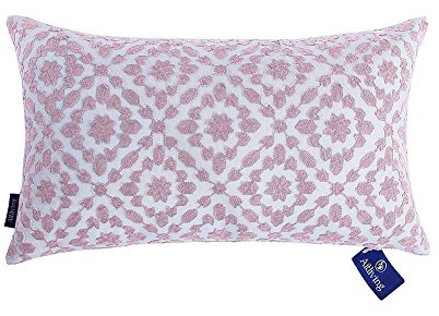 Patterned Cushion Cover 30x50cm Trellis Embroidery Dusk Lilac Geometric Series Decorative Bolster Cushion Pillow Cover 12x20inch 1 pc Mina Lilac Pink Lumbar Cushion Pillow Case for Sofa