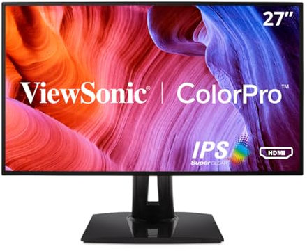 Viewsonic ColorPro VP2768 68,6 cm (27 Zoll) Fotografen Monitor mit Kalibrierfunktion (WQHD, IPS-Panel mit Delta E<2, 100% sRGB, Höhenverstellbar, 5 Jahre Austauschservice) Schwarz