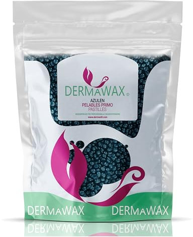 Dermawax 2 kg Heißwachs Waxing Perlen zur professionelle Haarentfernung- Augenbraue, Gesicht, Achseln, Arme, Rücken, Brust, Bikini und Intimbreich Waxing (2 kg, Azulen)