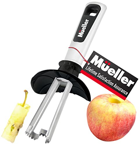 Mueller Premium Apple Corer - Easy to Use and Durable Core Remover for Pears, Bell Peppers, Fuji, Honeycrisp, Gala and Pink Lady Apples even Cupcakes – Surgical Stainless with Safety Guard