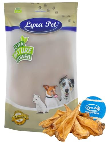 Lyra Pet® 100 Rinderohren ca. 3 kg Hundefutter Leckerli wie Pansen + Tennis Ball