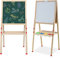 Wakects Multiaktivität Holztafel, 3 in 1 Magnetische Kindertafel mit Ständer, für Kinder mit Zubehör, Zeichnungswerkzeuge für Mädchen und Kinder