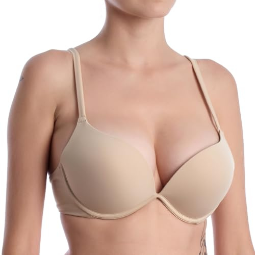 LORMAR Push Up BH med förformade koppar och graderad konst. Miranda, Naken, 70B