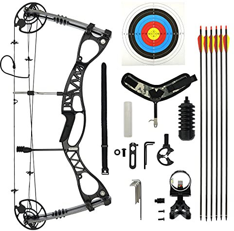 Komplett-Set * Drake Pathfinder Complete - Compoundbogen - Linkshand inkl. Bogen, Carbonpfeilen, Zielscheibenauflage, Release, Dämpfer, Sehnenwachs…