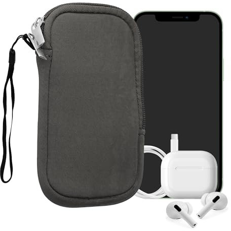 kwmobile Handytasche für Smartphones S - 4,5 - Neopren Handy Hülle Stone Dust - Handy Tasche 14,4 x 8,3 cm Innenmaße