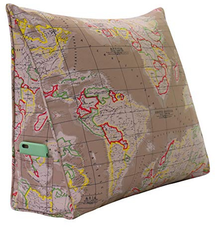 Rucener Almohada de Lectura, Confortable Cuña Almohada para Cama y Sofá, Triángulo Sujeción de Espalda Cojines, Almohada de TV con Funda Desmontable 60x20x50CM