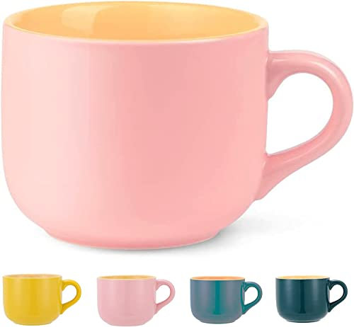 Taza de Café,Grande Taza de Té Cerámica 600 ml,Taza Desayuno,Grandes Cuencos de Cereales con Asa, Taza de Leche de Porcelana,Taza Grande de Capuchino,Taza xl
