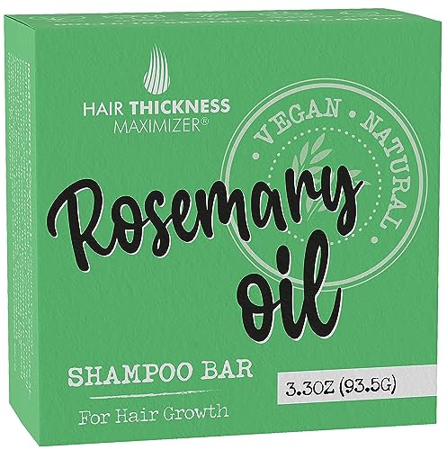 Rosemary Oil for Hair Growth Shampoo Bar. Eco-Friendly,No Harsh Chemicals, Color Safe, pH Balanced. Solid Shampoo Bar Equal to 3 Liquid Bottles. Zero Plastic, USA Made, Strengthening & Dry Hair Relief