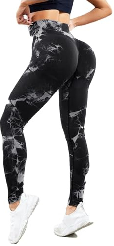 Merlvida Push Up Legging de Sport Femme Elastique Opaque Pantalon Femme Taille Haute Compression Anti Cellulite Leggings Femme Butt Lift Slim Fit Sportswear sans Couture Collants Gym Yoga Fitness