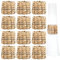 STFMHEZ 12PCS Napkin Rings Set, Natural Water Hyacinth Napkin Ring Holder, Handmade Farmhouse Woven Napkin Rings Napkin Buckle for Christmas Lunch Thanksgiving Party Holiday Wedding Table Decoration