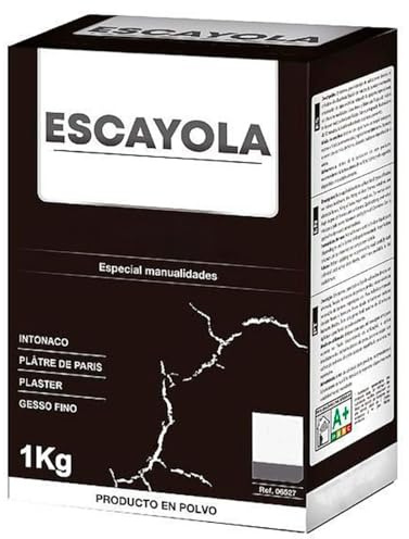 Tradineur - Escayola en polvo, especial manualidades, gran finura, albañilería, fijación marcos, retapado de agujeros, reparaciones, interior, fabricado en España (1 kg)