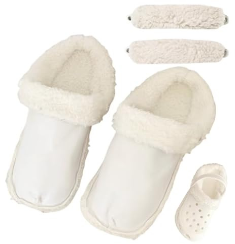 Crocs Fluffy Fur Insoles with Lace Covers - Removable Short Plush Winter Liners for Clogs
