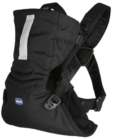 Chicco Easyfit Porte-bébé Ergonomique pour Nourrissons et Enfants de la Naissance à 9 Kg, Porte-bébé physiologique, Simple à Porter, Face à Maman et Face à la Route, Support pour Tête et Cou, Noir