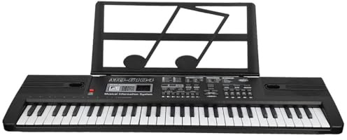 61 Touches Tactiles Pleine Grandeur Piano Clavier Numérique clé électronique Portable Musique avec Micro Feuille Support Alimentation