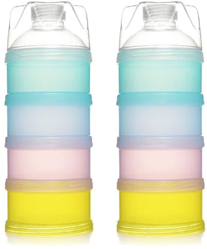 2 Stück Milchpulver Portionierer Baby,4 Lagiger Baby Milchpulver Container,Milchpulver Box,Tragbare Milchpulver,Milch Pulver Spender,Milchpulver Aufbewahrung