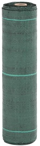 Gecheer Tappeto Antierbacce Verde, Controllo Erbacce, 0,5 x 200 m, Polipropilene PP 60 g/m² con Strisce Verdi Ogni 20 cm, per Giardino, Aiuole Rialzate, Sentieri di Ghiaia, Terrazze e Paesaggio