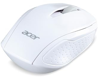 Acer Kabellose Maus Chrome AMR 800 RF2.4G (1600 DPI, WWCB-Zertifiziert, Smart-Power-Management, schlankes Design, feines Scrollrad) weiß