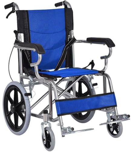 Silla de ruedas ligera y plegable con freno de tambor, silla de ruedas estrecha para el hogar, respaldo plegable, silla de ruedas de viaje ligera para personas con discapacidad y personas mayores, c