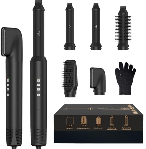 OKWRAP Air Brush 5 en 1, Air Styler 5 en 1, Hair Styler 110000RPM avec Seche Cheveux, Boucleur Automatique, Brosse Soufflante Brushing, Brosse Lissante, Seche Cheveux 5 en 1