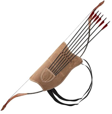 YTDYQFLZH Archery Arrow Quiver with Slots, Adjustable Shoulder Strap, Portable Quiver Arrow Holder for Outdoor Hiking, Hunting, Shooting, Training, Targeting, Cosplay, Only the quiver is included