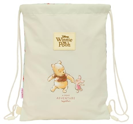 WINNIE THE POOH - Mochila Saco Plano Junior, Mochila, Ideal para Niños de Diferentes Edades, Cómoda y Versátil, Calidad y Resistencia, 26x34 cm