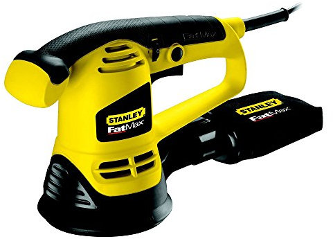 STANLEY FATMAX Lijadora rotorbital 480W, control de velocidad variable, diseño ergonómico, componentes sellados contra el polvo, incluye maletín y 3 hojas de lijar, órbita 5mm, FME440K-QS