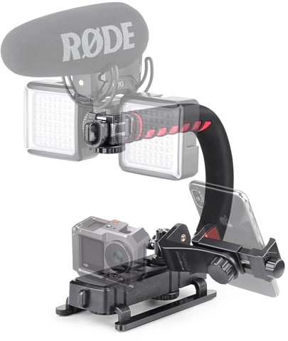 Zeadio Estabilizador portátil con 3 zócalo Accesorio para Todas Las cámaras de acción, cámaras de Video y teléfonos Inteligentes