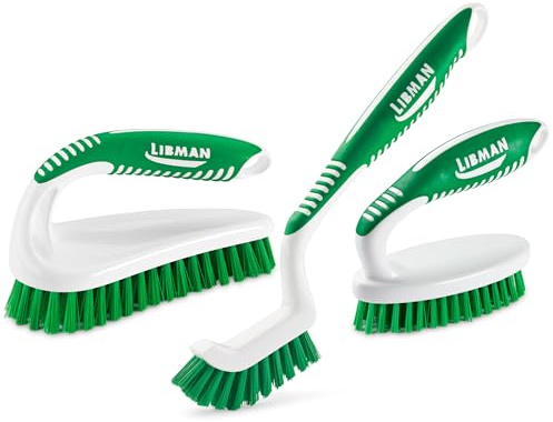 Libman Scrub Brush Kit | Cleaning Brush | Tile & Grout Brush | Small Scrub Brush | Power Scrub Brush | Carpet Brush | Bathroom Scrubber | Boot Scrubber | 3 Different Brushes Included