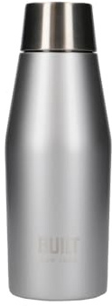 Built Apex Insulated Water Bottle with Leakproof Perfect Seal Lid, Sweatproof 100% Reusable BPA Free 18/8 Stainless Steel Flask, Silver, 330 ml