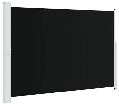 vidaXL Toldo Lateral Retráctil para Patio Separador Terraza Balcón Pantalla Solar Viento Enrollable Función Retroceso Automático Negro 200x300 cm