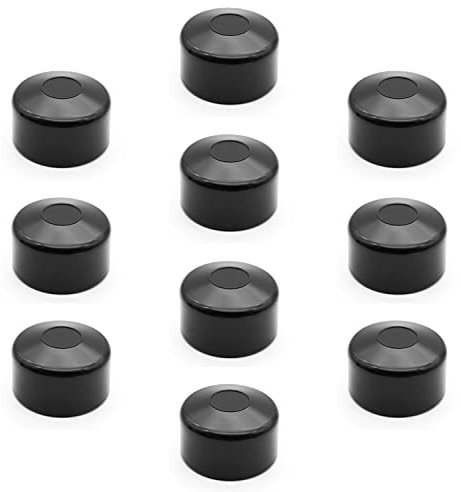Enkotrade 10 Stück Zaunkappen Schwarz für Außenmaß Ø 60mm, Rohrkappen aus hochwertigem Kunststoff, Pyramide Rund Zaunpfostenkappen Pfahl Deckel Zaunabdeckung