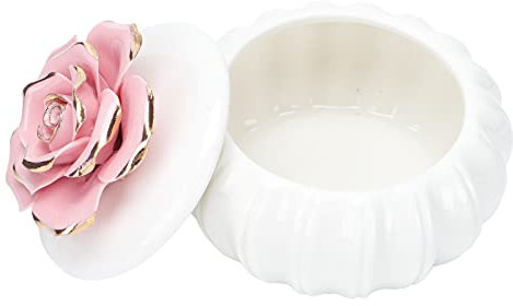 Cabilock 1pièce Boîte De Rangement Céramique Scellée Rose Boîte Décorative Multifonctionnelle Pour Bijoux Pour Mariages Et Fêtes Artisanat Nordique Élégant Accessoire De Maison