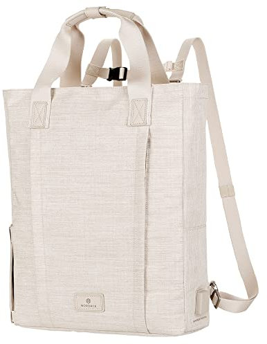 Nordace Siena II Totepack Travel Backpack for Men & Women with USB Charging Port, Water Resistant - Bookbag for Everyday, Beige, 40x31x10, Travel Backpack