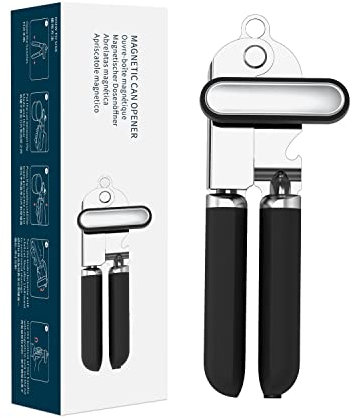 KITCHENDAO Manueller Dosenöffner, Klinge der 2. Generation, Hand-Dosenöffner mit Magnet, superscharfes Schneidrad für glatten Kantenschnitt, weicher Griff, übergroßer Knopf für Senioren & Arthritis