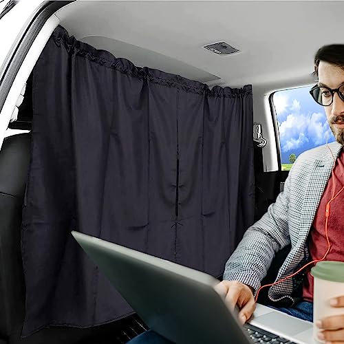 Rideau de Séparation de Voiture, 140 * 80cm Rideau Occultant pour Voiture, Rideau de Séparation pour Camping Car, Amovibles Rideaux de Séparation Intérieur Voiture pour Voyage, Sieste, Voiture