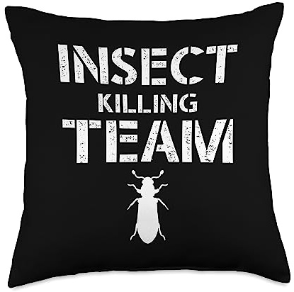 Exterminator Design Pest Fighter Insect Killing Team Exterminator Pest Control Throw Pillow, 18x18, Multicolor