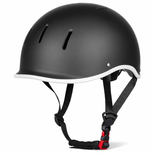 VINZ Aragon Fahrradhelm | Robuster Stadthelm für den Stadtverkehr | Leicht & Individuell Anpassbar | Urban Fahrrad Helm Für Erwachsene - Matt Schwarz