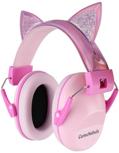 cumunebula Casque Anti Bruit Enfant, Casque Pliable Réglable Confortable, avec Une Atténuation de SNR 28dB, Garcon et Fille Âge 3-16 Years,Casque Anti-Bruit pour L'étude, Feux d’Artifice, Concert