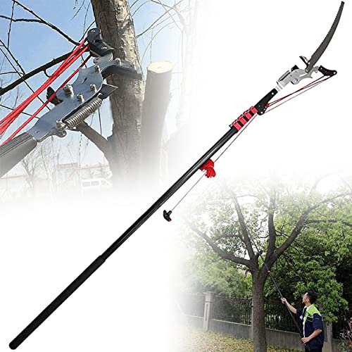 Professional Telescopic Tree Pruner Pole Saws Extendable Pruning Saw Gardening Landscaping Branch Saw Lopper Tools with Tempered Steel Blade Saw for Sawing and Shearing,7.2M/24FT