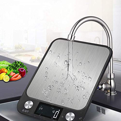 AKALNNB Bathroom Scale LCD Display 10 kg 1 g Multifunction Digital Food Kitchen Scale Stainless Steel Weighing Food Scale Cooking Tools Balance White Digital Co