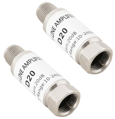 LT Easiyl 2PCS Amplificateurs en Ligne 20 DB 10-2400 MHz pour Satellite Amplificateur de Signal de Remplacement pour Amplificateur AMP Sat DVB-T