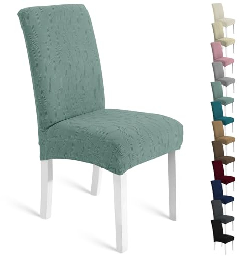 Ystyle Fundas Sillas de Comedor Pack 2 Extensible, Fundas Sillas Elástico Universal Ajustables, Súper Suave Cómodo Antiarañazos para Banquetes Hogar Restaurante Hotel, Verde