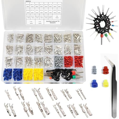 Oryzium 21Types Electrical Connectors,799Pcs Car Electrical Wire Connector Pins 1/1.5/1.8/2.2/2.8/3.5mm Terminal Pin Kit Non-Insulated Plug Male Female Wire Crimp Pins Auto Terminal Tool