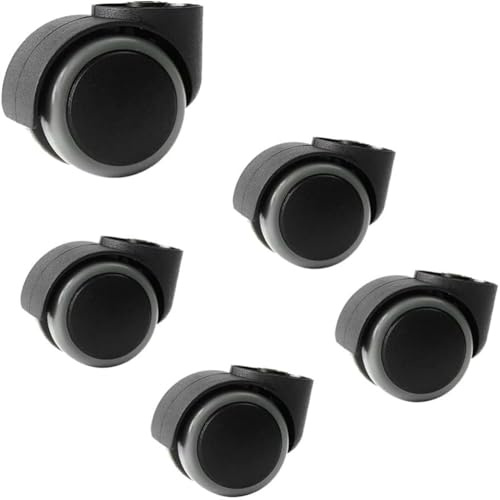 5 Ruedas para Silla de Oficina de 2 Pulgadas, sin vástago, de Repuesto Universal para sillas giratorias.,01