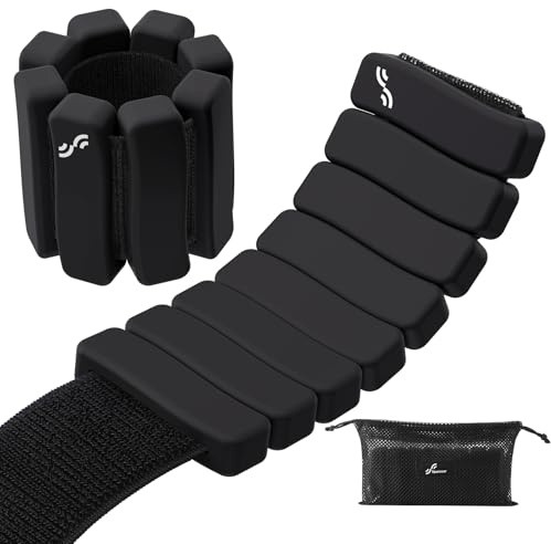 Sportneer bärbara viktmanschetter – set om 2 (1 kg vardera) för kvinnor och män, moderiktigt ankelviktsset för dans, aerobics, löpning, promenader