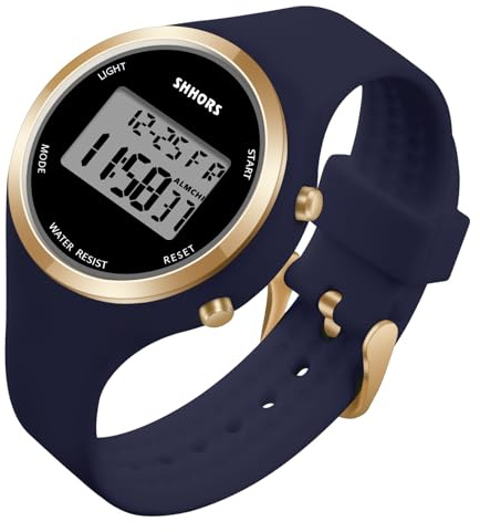 OFFCUP Reloj para Mujer con Correa de Silicona, Relojes Deportivos de LED, Relojes Digitales para Mujer con Esfera con Cara Luminosa, Reloj de Pulsera para Exteriores para Niñas(Azul Rey)