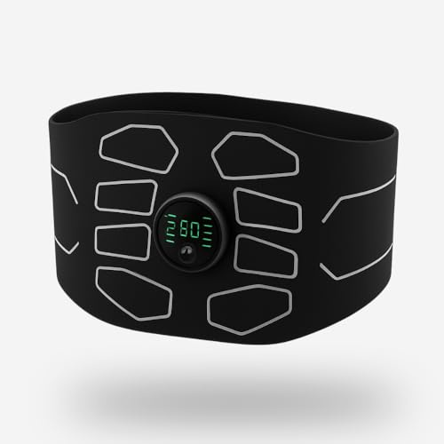 Ceinture de Stimulation Abdominale EMS - Simulateur de Contractions et Douleurs de Règles - Appareil de Massage Menstruel sans Fil pour Femme et Homme - 10 Modes & 20 Intensités - Rechargeable USB