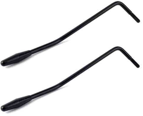 2pcs Black Tremolo Arms, 5mm/0.2in & 6mm/0.24in Thread Whammy Bars with Tip Metal Single Tremolo Bridge System Replacement Parts Accessories for Electric Guitar