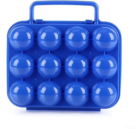 Scatola per uova impilabile a 12 scomparti, con corpo in ABS per alimenti e coperchio a scatto per una protezione affidabile delle uova in casa, all'aperto o in ambienti mobili (blu)